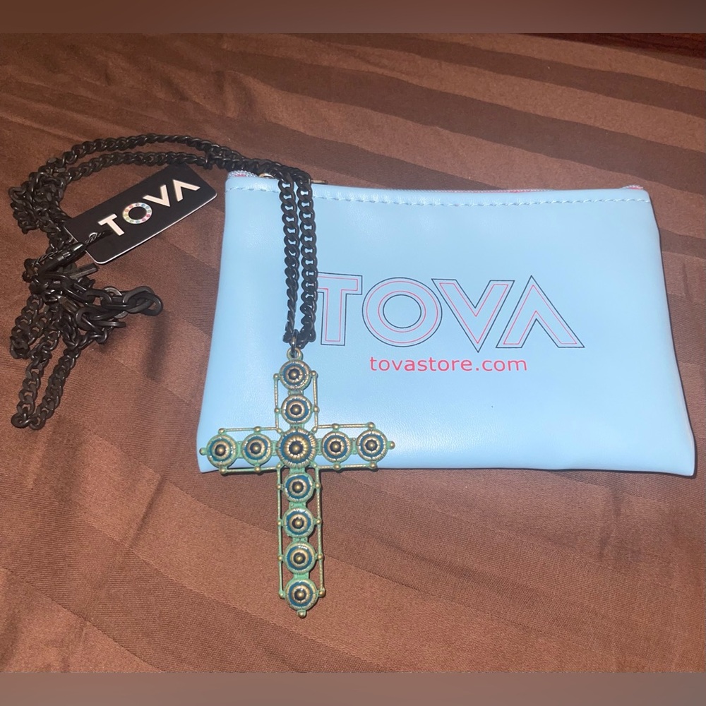 Tova Enamel Cross Necklace